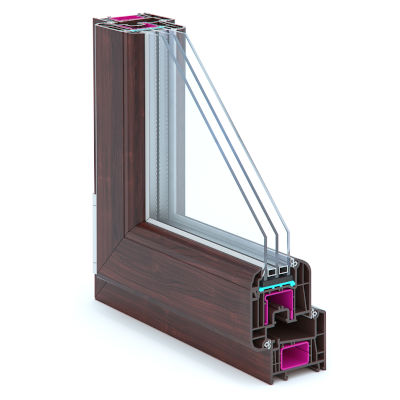 Ламинированный профиль окна ПВХ под дерево